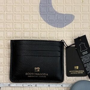 Scotch & Soda Black Leather Key & Card Holder